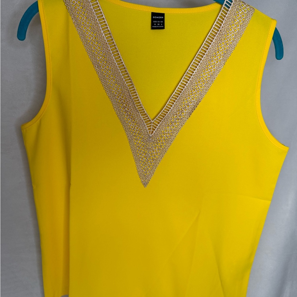 New Without tags. Elegant Yellow V-Neck Tank Top